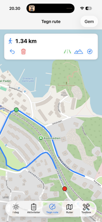 Tegn rute-skærm