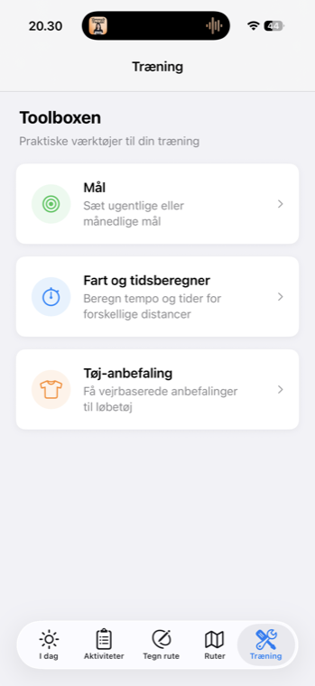 Toolbox-skærm
